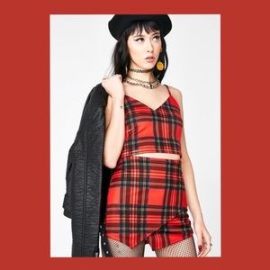 dollskill red plaid set